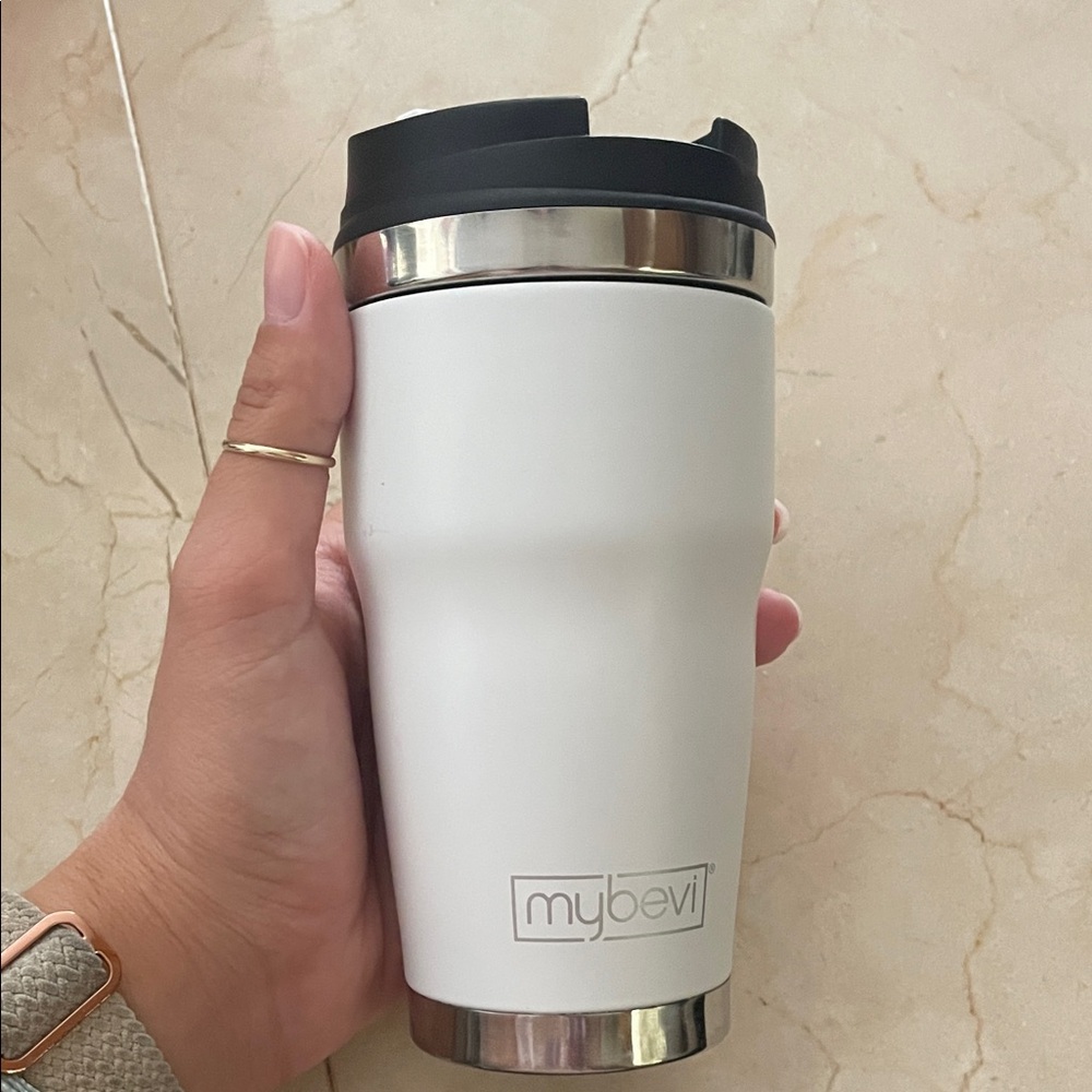 White Stainless Steel Travel Mug